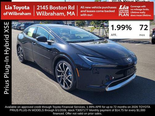 Midnight Black Metallic 2026 Toyota Prius Plug-In Hybrid XSE