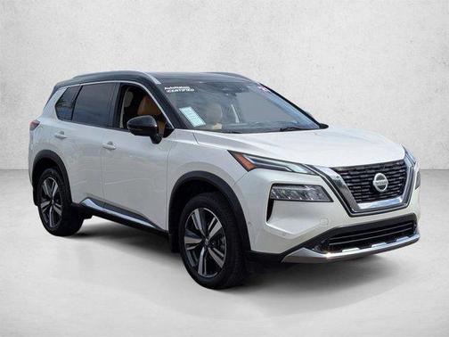 White / Black 2021 Nissan Rogue Platinum