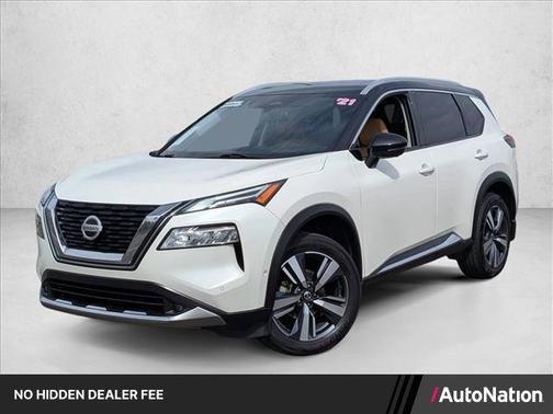 White / Black 2021 Nissan Rogue Platinum