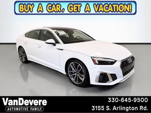 Glacier White 2023 Audi A5 Sportback 45 S Line Premium Plus