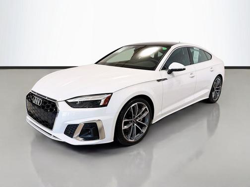 Glacier White 2023 Audi A5 Sportback 45 S Line Premium Plus