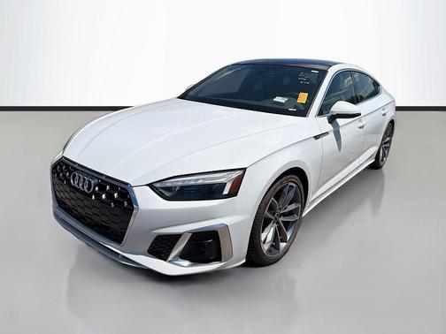 Glacier White 2023 Audi A5 Sportback 45 S Line Premium Plus