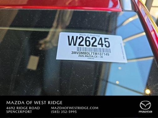 Soul Red Crystal Metallic 2026 Mazda CX-30 Premium Package