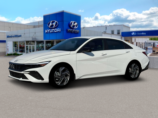 Serenity White 2025 Hyundai ELANTRA HEV SEL Sport