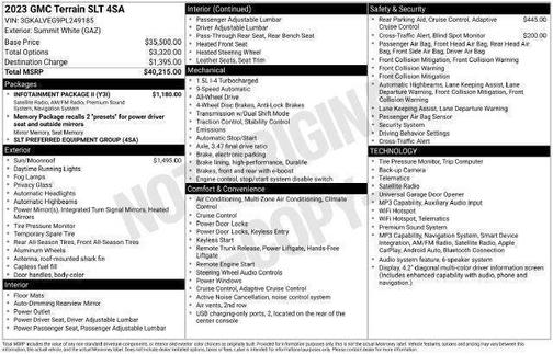 Summit White 2023 GMC Terrain SLT