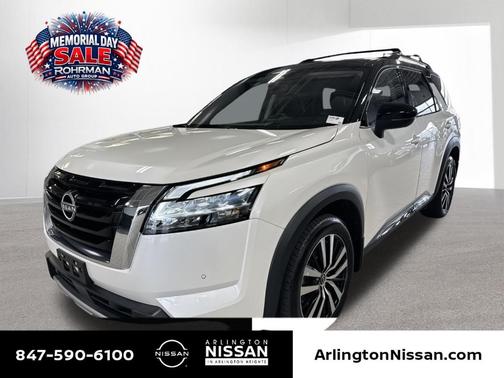 2 Tone White / Black Roof 2023 Nissan Pathfinder Platinum