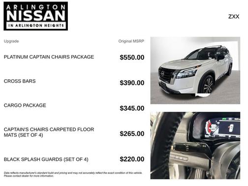 2 Tone White / Black Roof 2023 Nissan Pathfinder Platinum