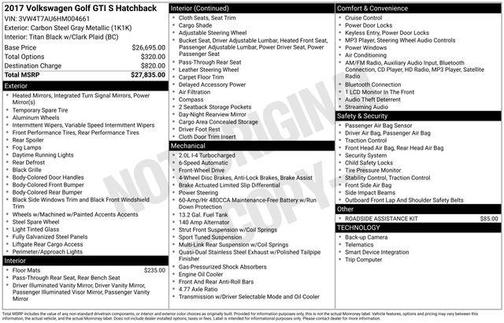 2017 Volkswagen Golf GTI 2.0T S 4-Door