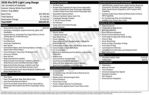 2026 Kia EV9 Light Long Range