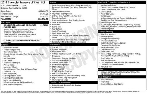 2019 Chevrolet Traverse LT Cloth