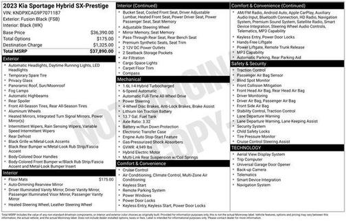 Fusion Black 2023 Kia Sportage Hybrid SX-Prestige