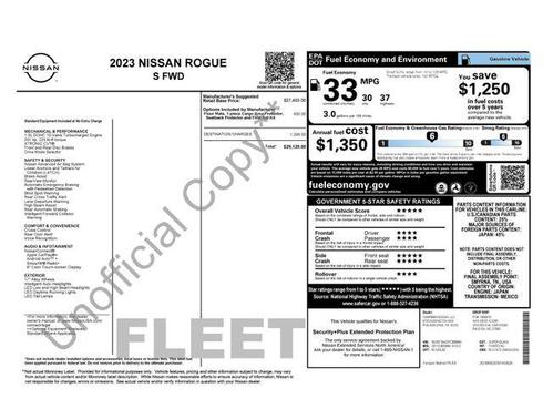 Super Black 2023 Nissan Rogue S