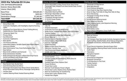 Ebony Black 2023 Kia Telluride EX X-Line