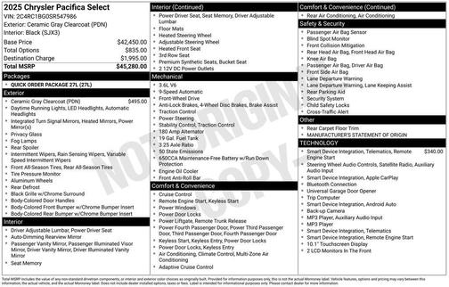 Ceramic Gray Clearcoat 2025 Chrysler Pacifica L