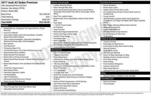 2017 Audi A3 2.0T Premium