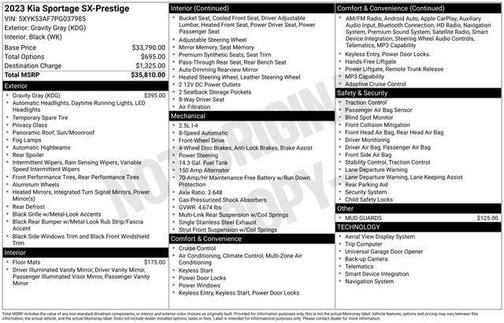 Gravity Gray 2023 Kia Sportage SX-Prestige