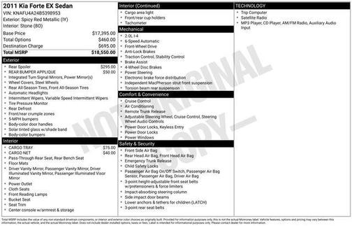 Spicy Red 2011 Kia Forte EX