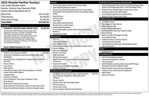 2022 Chrysler Pacifica Touring L