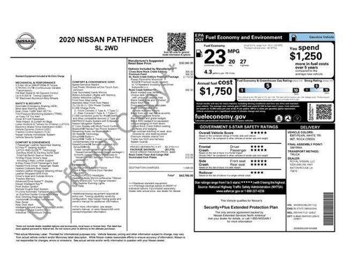 2020 Nissan Pathfinder SL 2WD