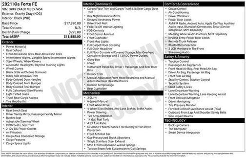 Gravity Gray 2021 Kia Forte FE