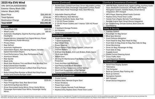 Ebony Black 2025 Kia EV6 Wind