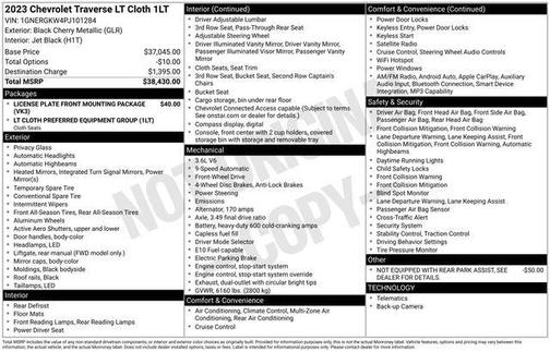 Black Cherry Metallic 2023 Chevrolet Traverse LT Cloth