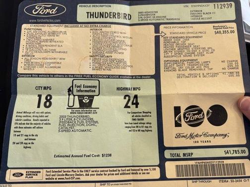 2003 Ford Thunderbird 
