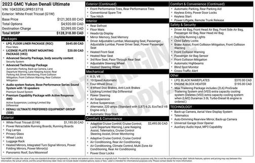 White Frost Tricoat 2023 GMC Yukon Denali Ultimate