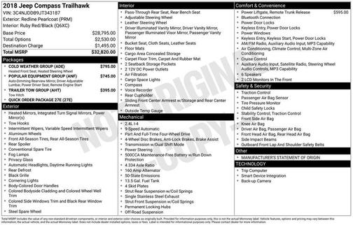 Redline Pearlcoat 2018 Jeep Compass Trailhawk