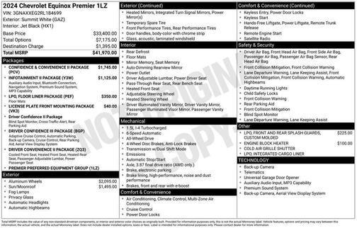 Summit White 2024 Chevrolet Equinox Premier w/1LZ