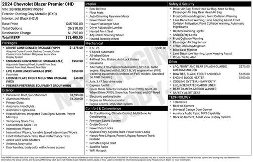 Sterling Metallic 2024 Chevrolet Blazer Premier