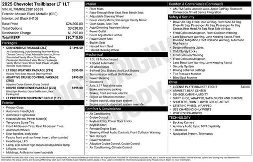 Mosaic Black Metallic 2025 Chevrolet Trailblazer LT