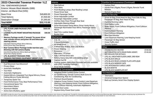 Mosaic Black Metallic 2023 Chevrolet Traverse Premier