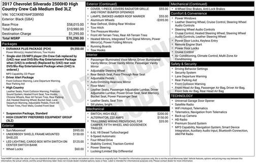 Black 2017 Chevrolet Silverado 2500 High Country