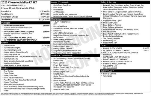 Mosaic Black Metallic 2023 Chevrolet Malibu FWD 1LT