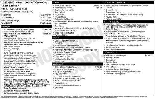 White Frost Tricoat 2022 GMC Sierra 1500 SLT