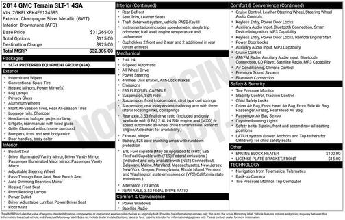 Champagne Silver Metallic 2014 GMC Terrain SLT-1