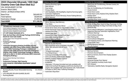 Black 2023 Chevrolet Silverado 1500 High Country