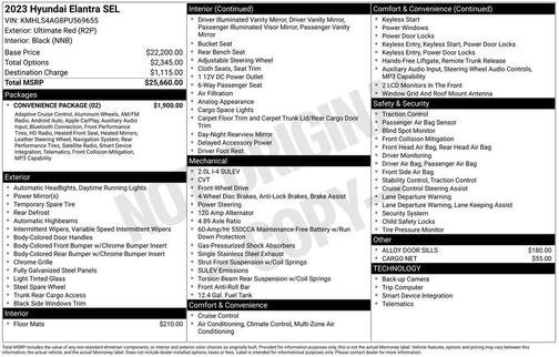 Ultimate Red 2023 Hyundai ELANTRA SEL