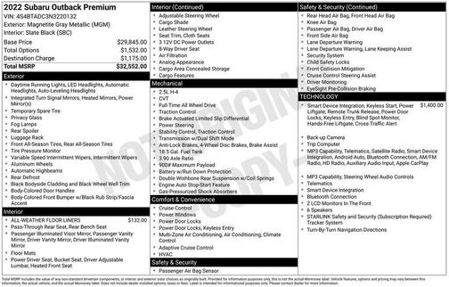 Magnetite Gray Metallic 2022 Subaru Outback Premium