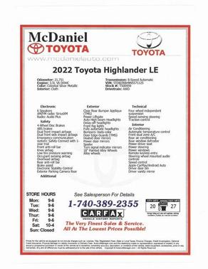2022 Toyota Highlander LE