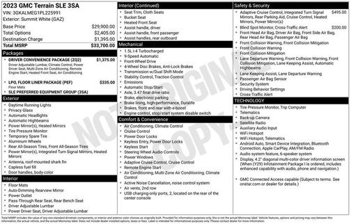 Summit White 2023 GMC Terrain SLE