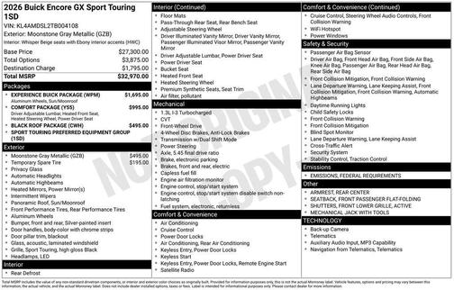 2026 Buick Encore GX Sport Touring