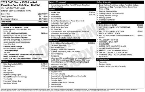 Satin Steel Metallic 2022 GMC Sierra 1500 Elevation