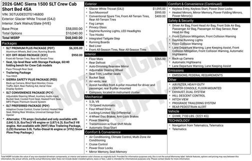 2026 GMC Sierra 1500 SLT