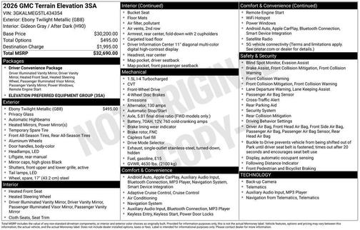 2026 GMC Terrain FWD Elevation