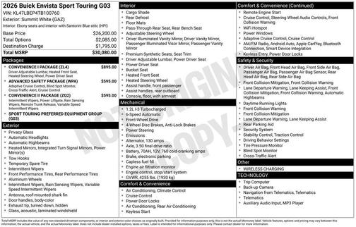 2026 Buick Envista Sport Touring FWD