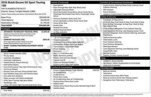 2026 Buick Encore GX Sport Touring