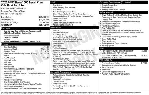Onyx Black 2023 GMC Sierra 1500 Denali