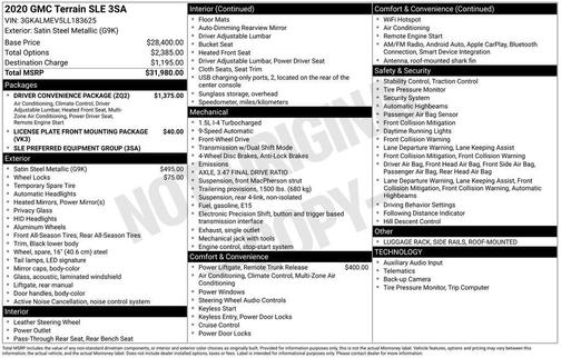 Satin Steel Metallic 2020 GMC Terrain SLE